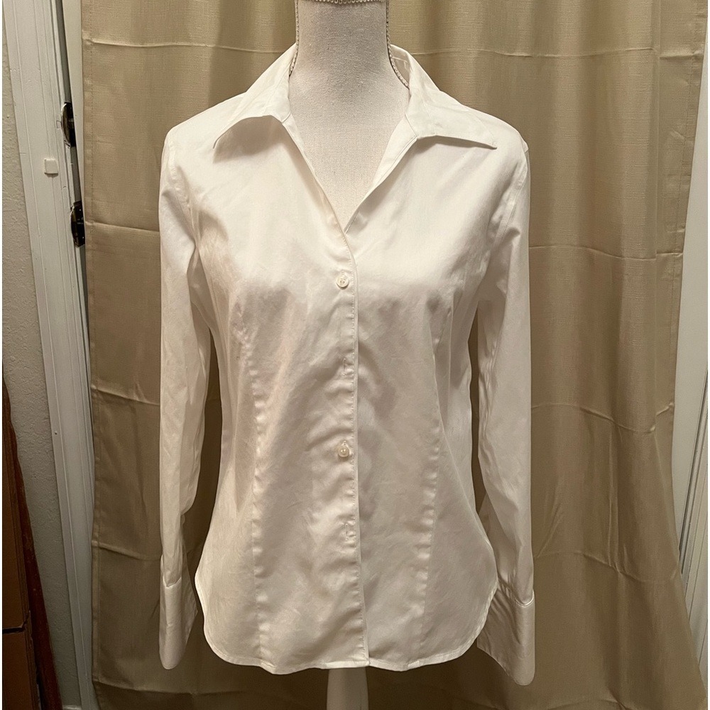 Calvin Klein, no iron button up white blouse size 8.